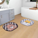 SAVYA HOME Pack of 2 Multipurpose Mat for Kids Bedroom, Play Area, Living Room, Bathroom, Shower | 60 x 40 cm |Teddy Bear & Puppy Design